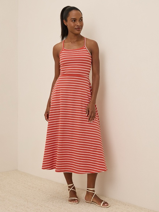 Pact Dresses & Skirts - PACT Women’s Daytripper Stripe Fit & Flare Midi Dress – Size Medium